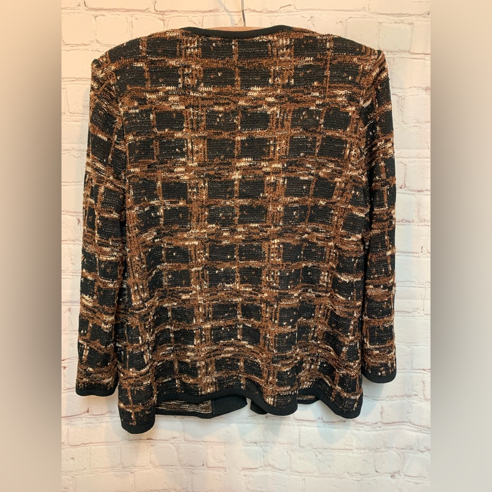 Ming Wang Black and Brown Tweed Blazer Size PS - Picture 5 of 5